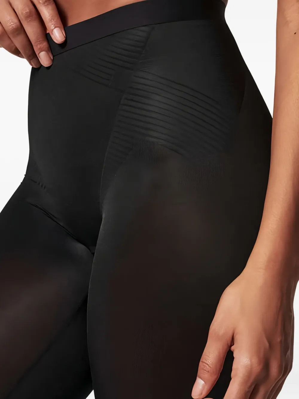 SPANX Geribbelde capri broek Zwart