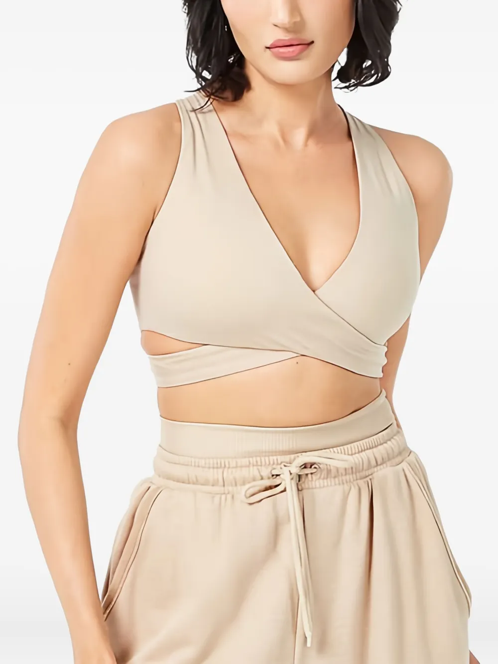 Squatwolf Criss-cross Sports Bra In Neutral