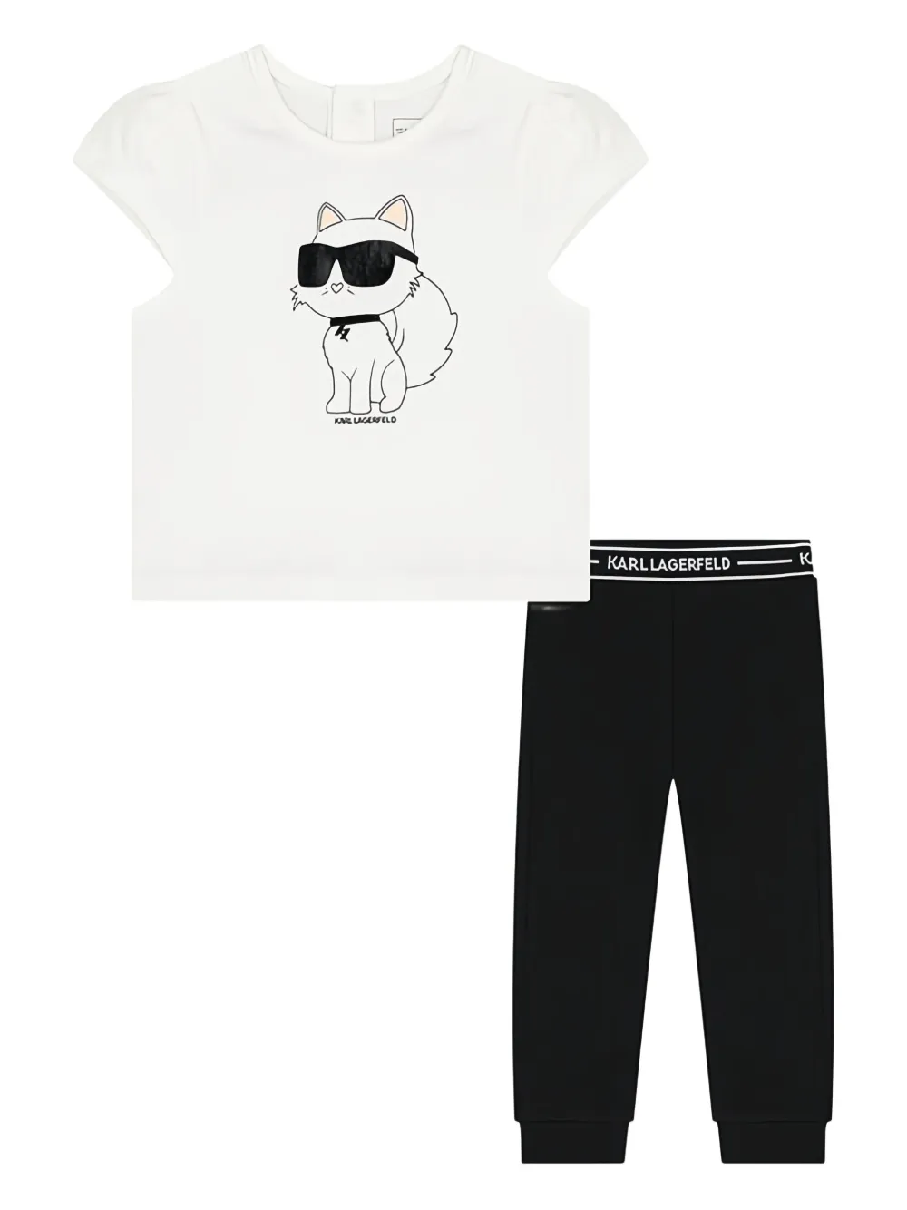 Karl Lagerfeld Kids Tuta sportiva con stampa grafica - Nero