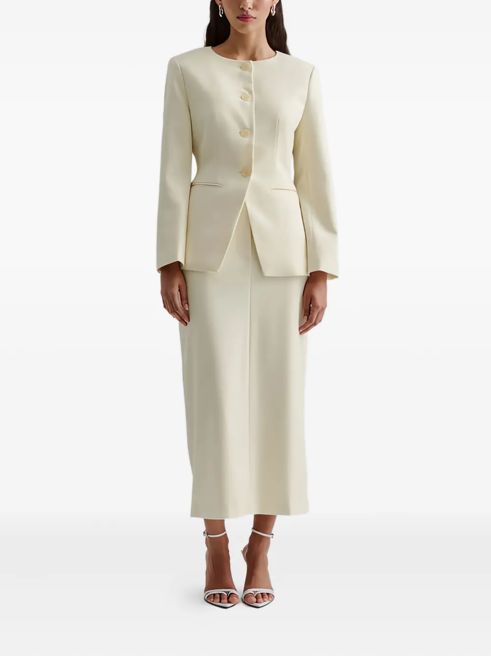MALINA Asta midi-rok met split - Beige