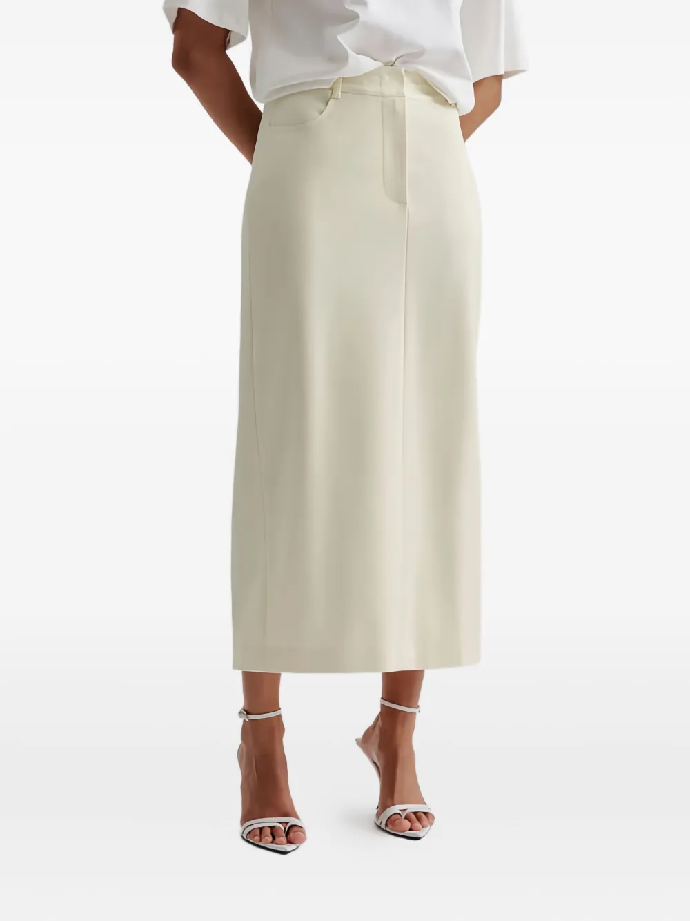 MALINA Asta midi-rok met split Beige