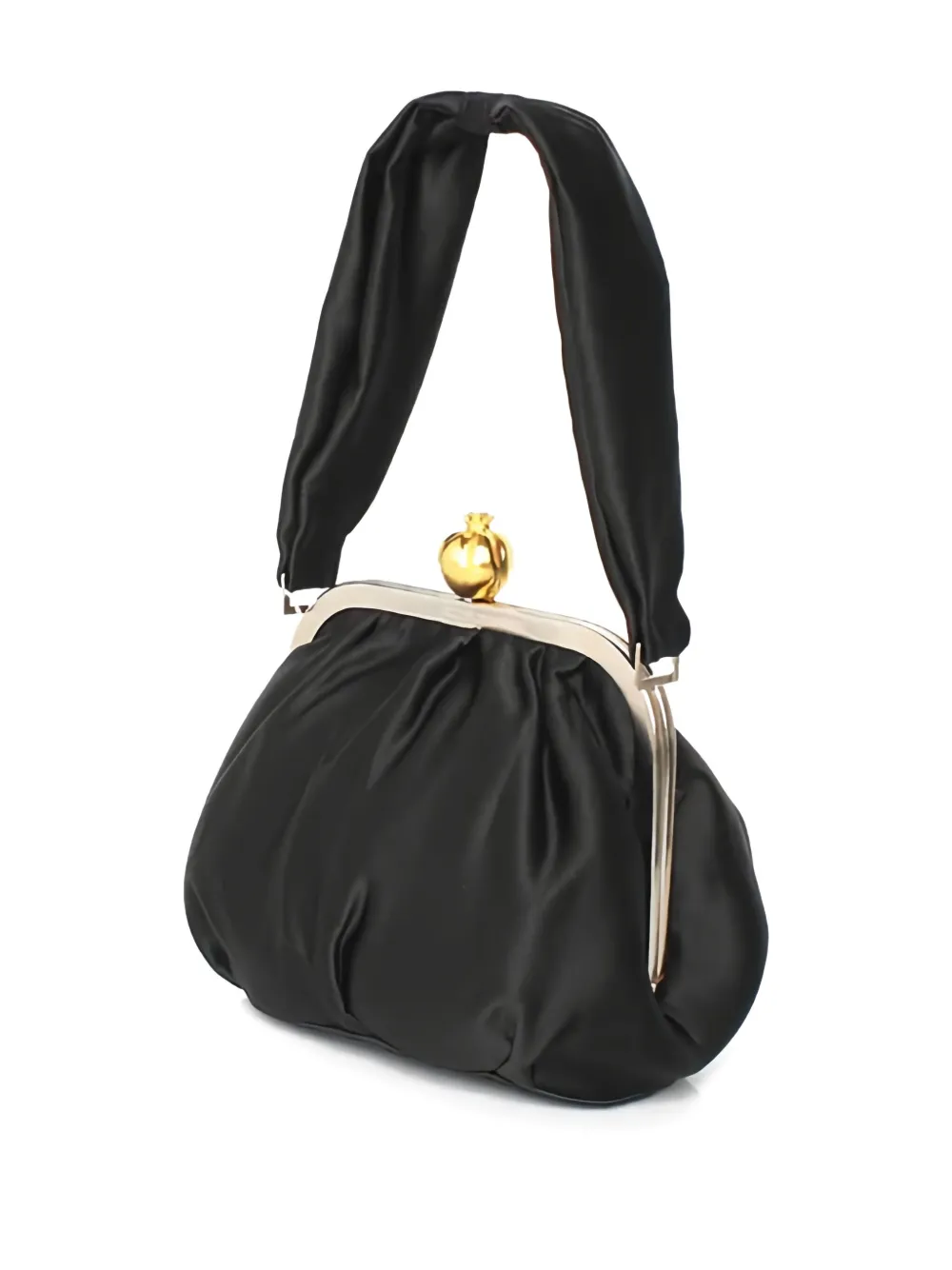 Sarah's Bag Bella satijnen schoudertas - Zwart