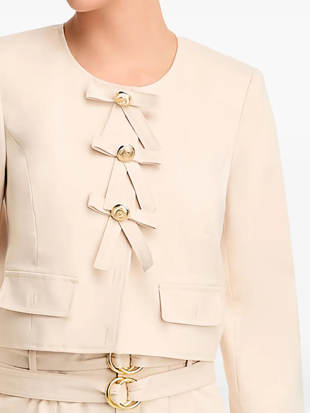 Cinq A Sept Paige bow-detail twill jacket | Fitted Jackets | Image 2