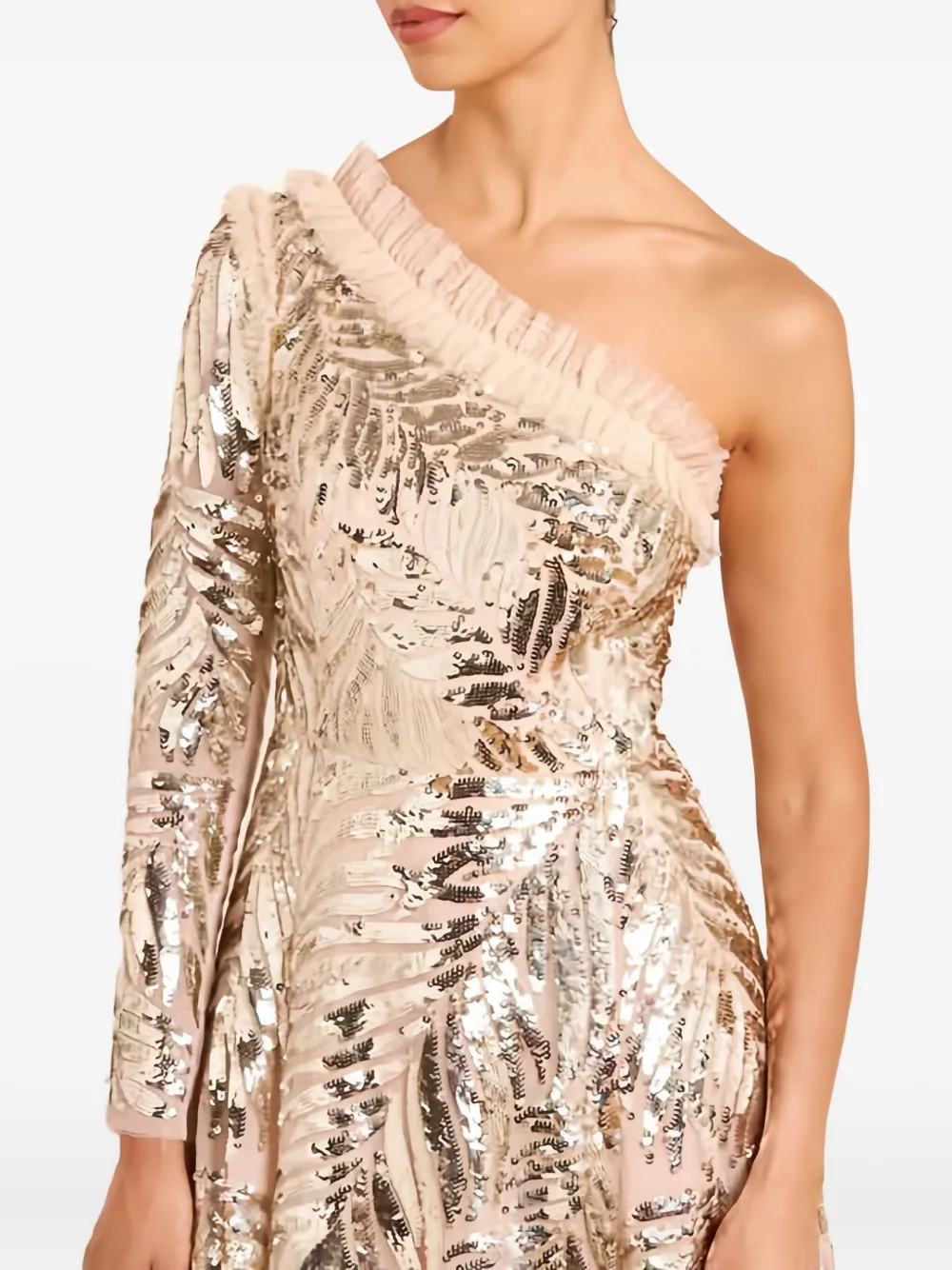 Needle & Thread Jurk met pailletten Beige