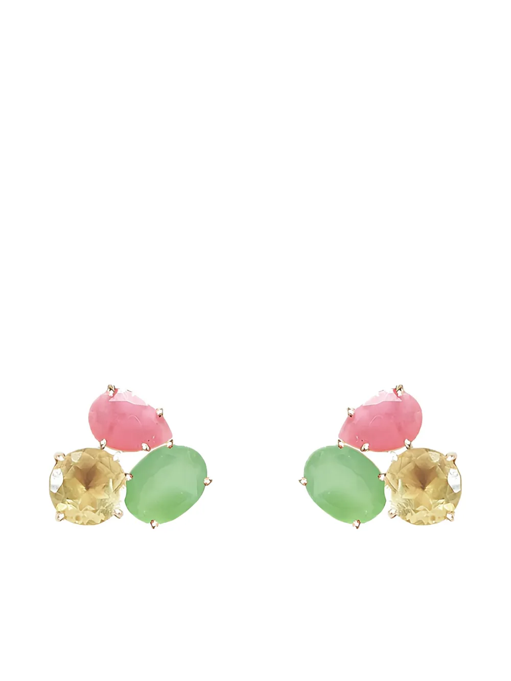 Atelier Mon Stone Stud Earrings In Animal Print