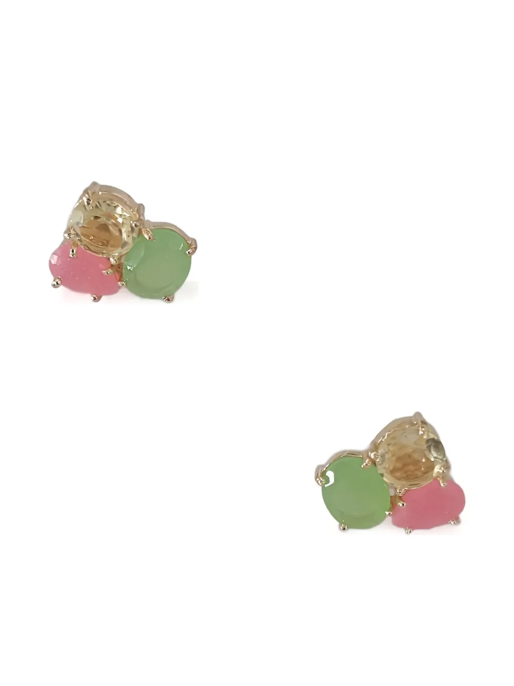 Atelier Mon Stone Stud Earrings In Animal Print