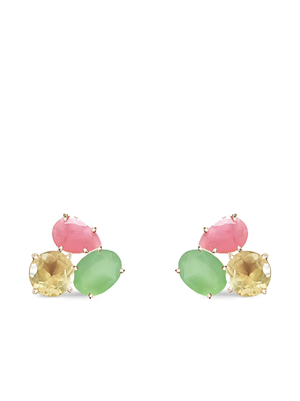 Atelier Mon Stone Stud Earrings In Animal Print