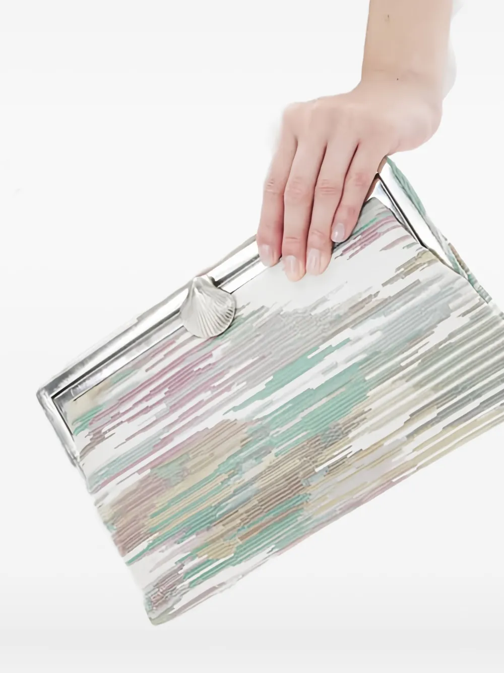 Sarah's Bag Grace clutch met schelpen-applicatie - Beige
