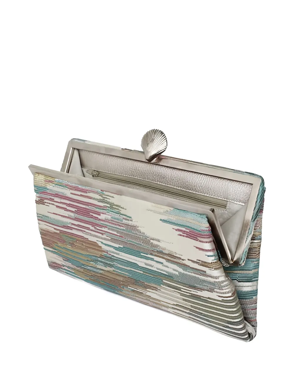 Sarah s Bag Grace clutch met schelpen-applicatie Beige