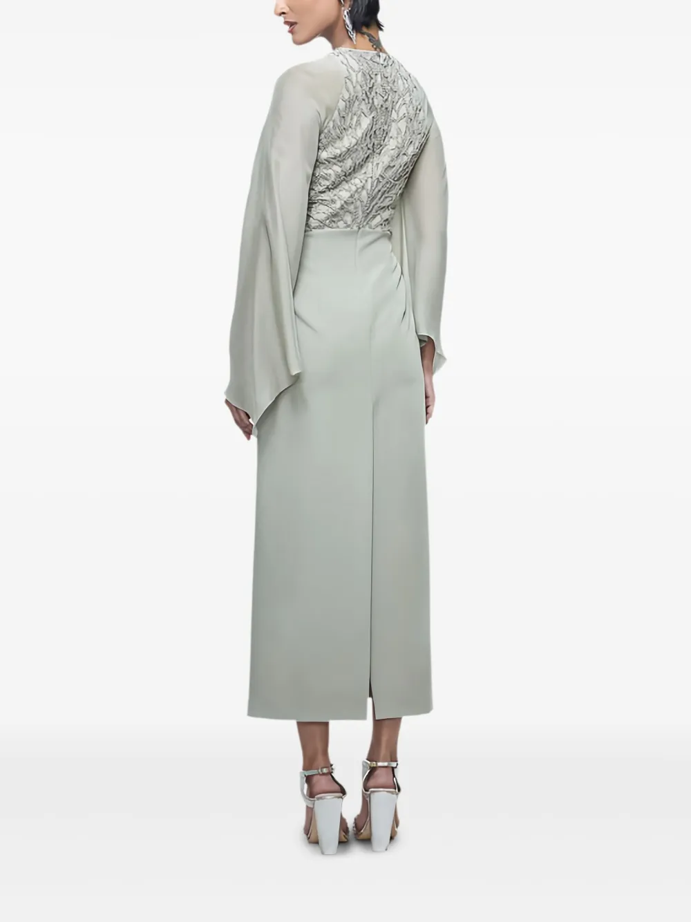 Rohit Gandhi + Rahul Khanna Verfraaide midi-jurk met split Grijs