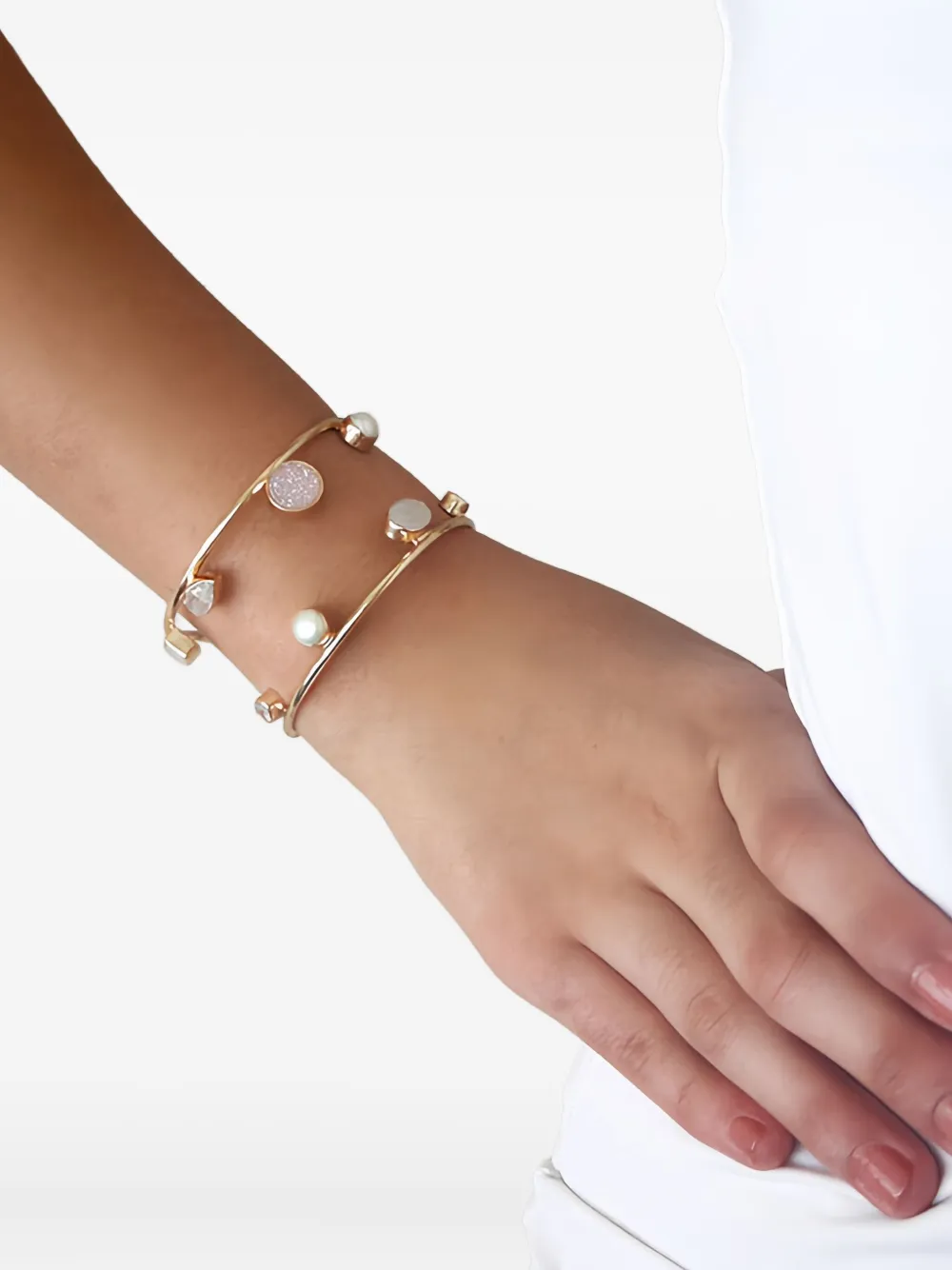 Atelier Mon Druzy Zirconia Bracelet In Gold