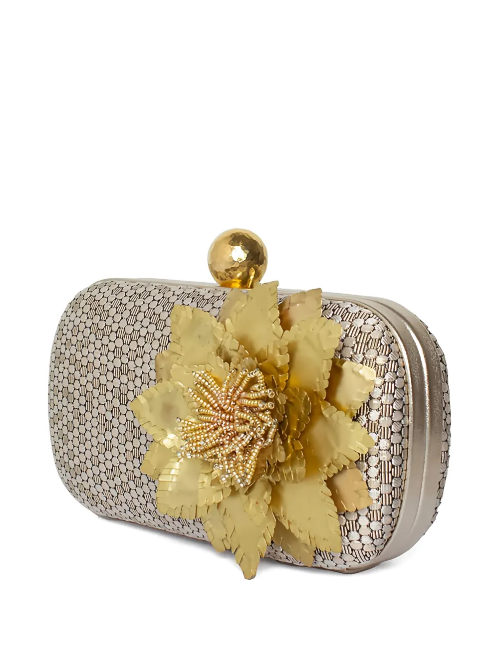 Sarah's Bag Honeycomb Magnolia Box clutch - Beige