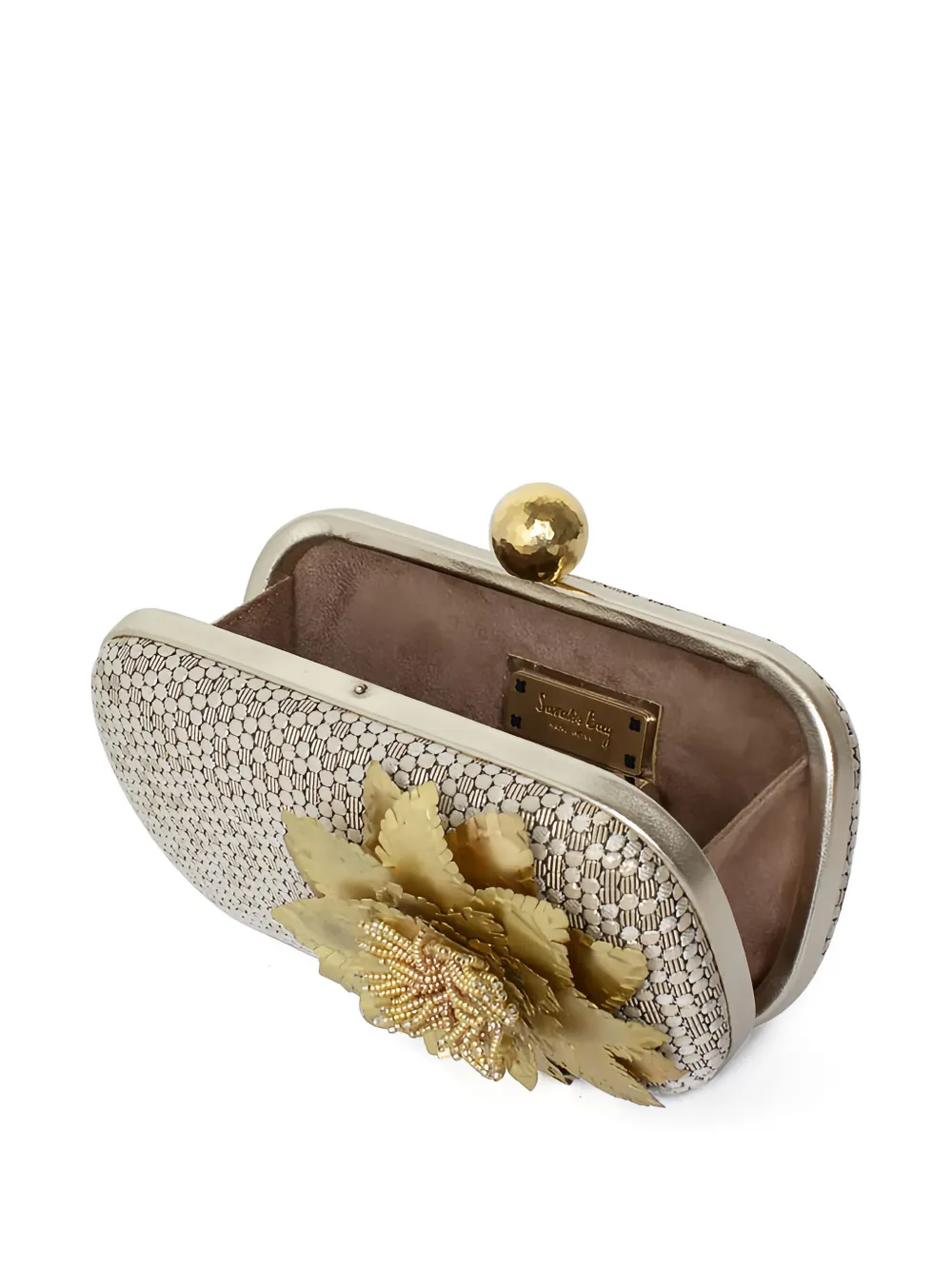 Sarah s Bag Honeycomb Magnolia Box clutch Beige
