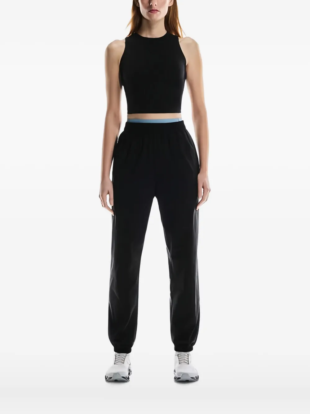 On Running racerback crop top | Black | Image 1