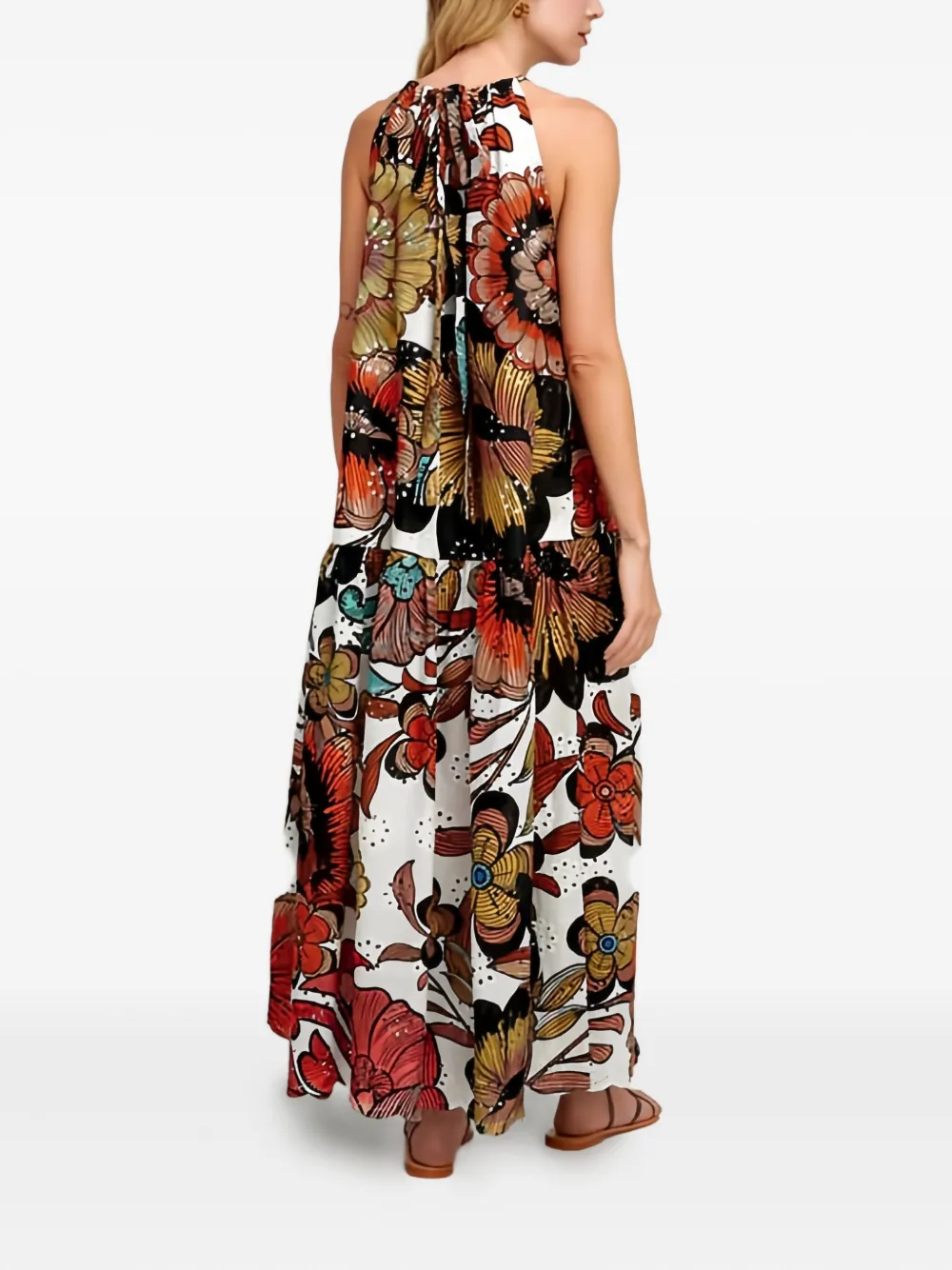 Pearl & Caviar Broderie Maxi Dress In White