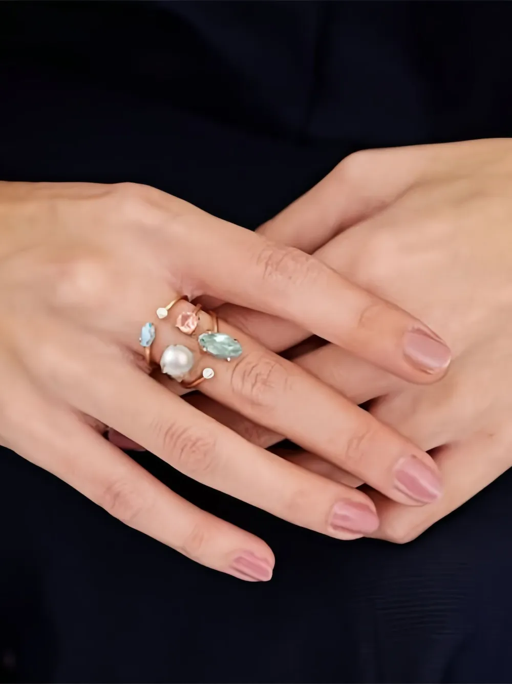 Atelier Mon Three-stone Ring In Pink