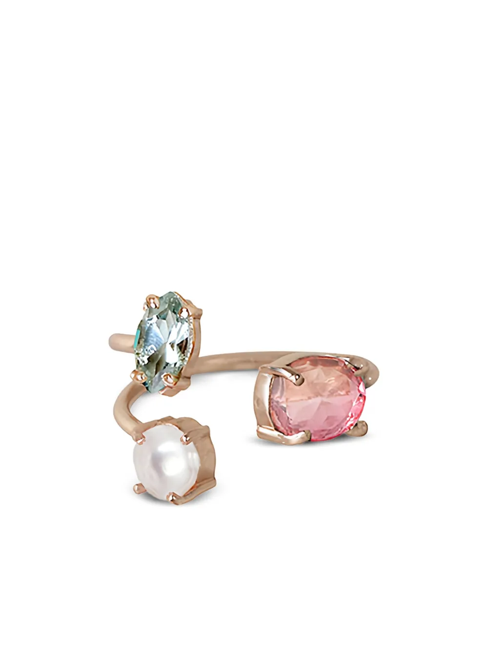 Atelier Mon Three-stone Ring In Pink