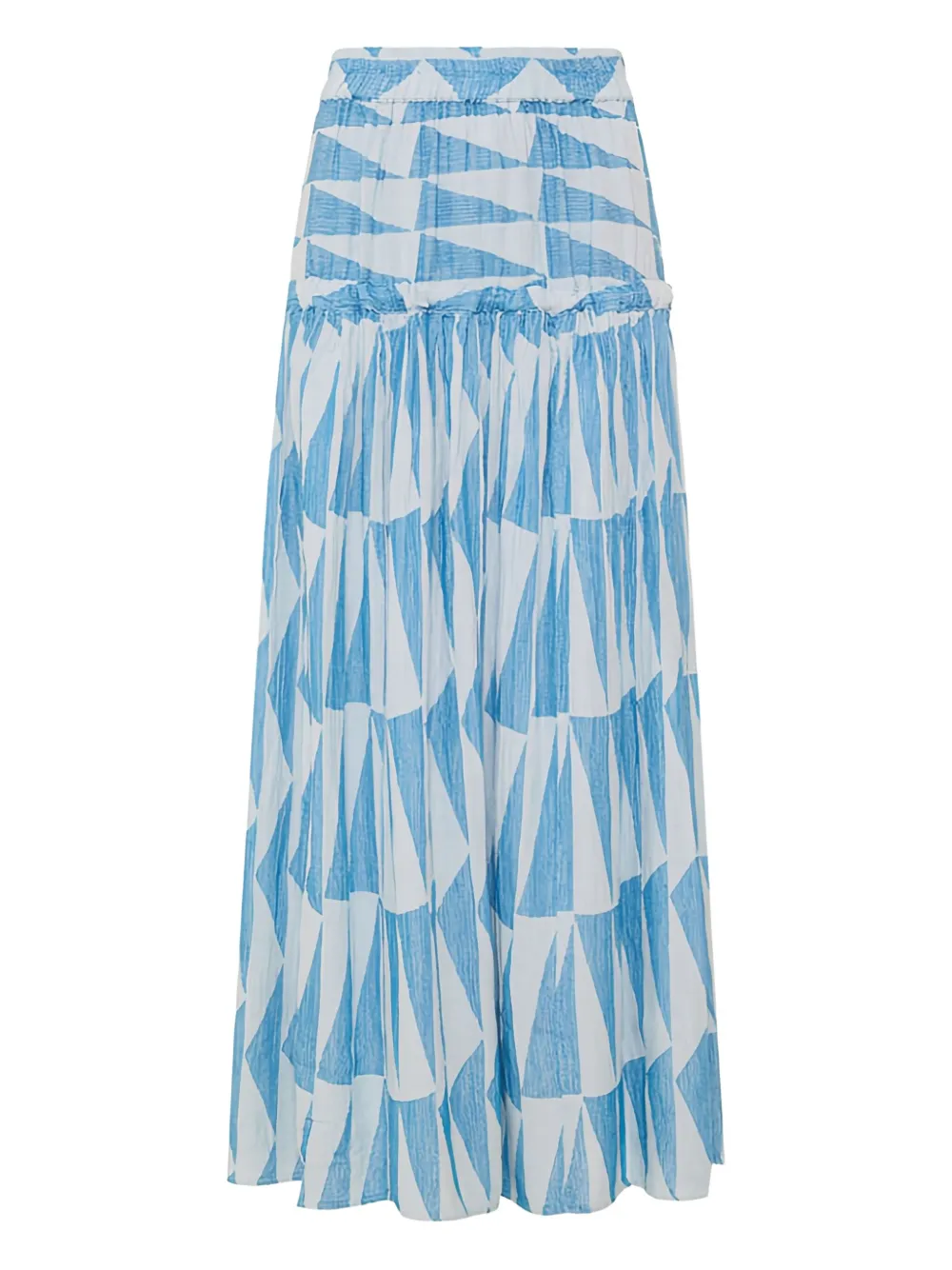 Pearl & Caviar Zakar Geometric Maxi Skirt In Blue