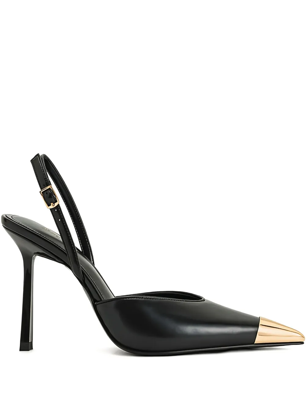 Jw Pei 100mm Gold Tipped Slingback Sandals In Black