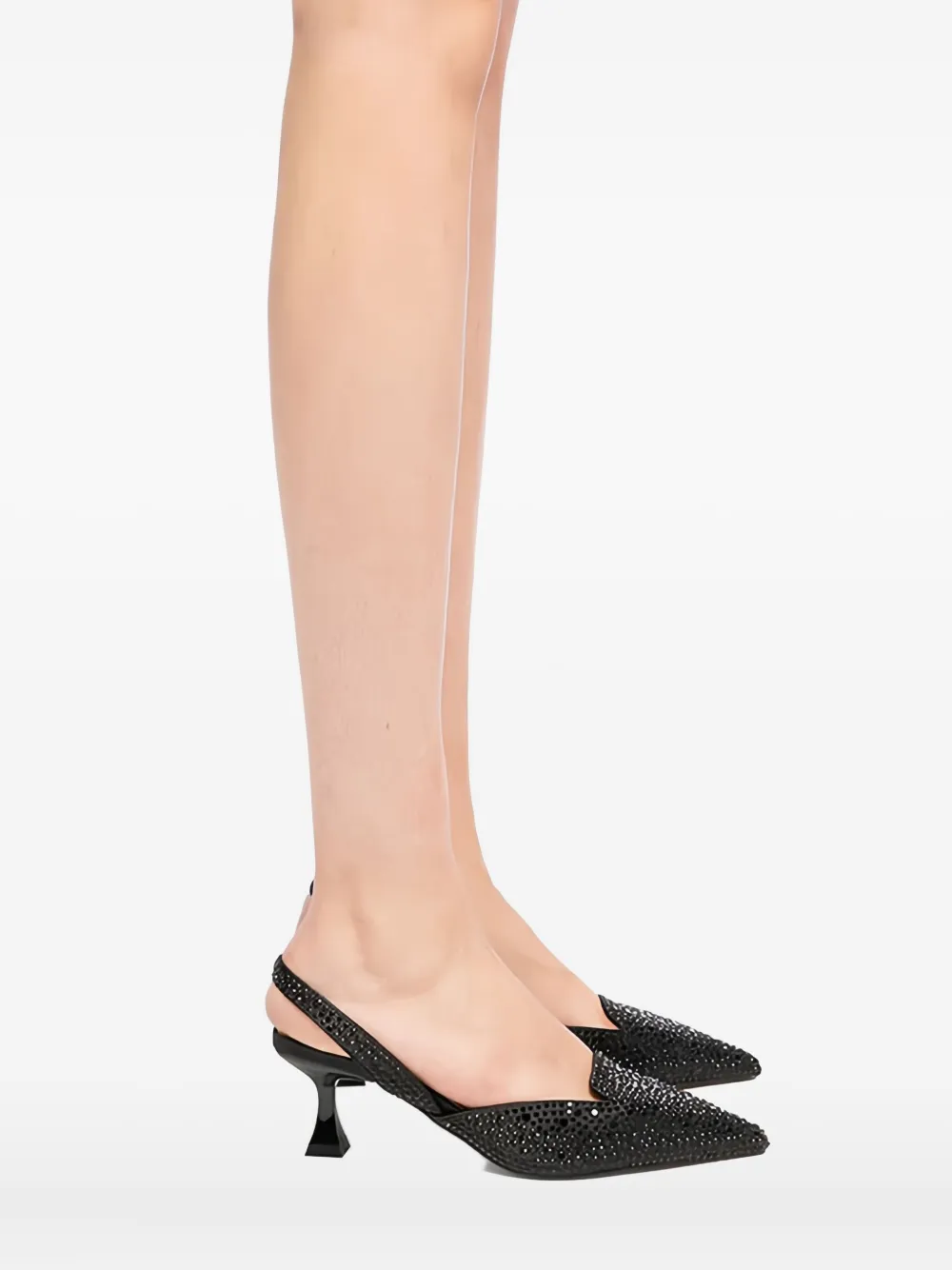 Twenty Four Haitch Pointed Toe Pumps In Black