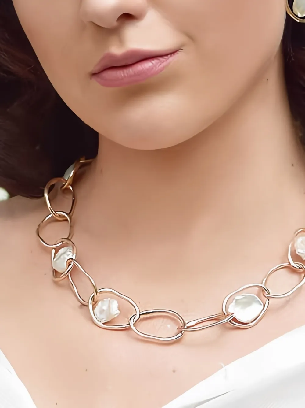 ATELIER MON Grecian Goddess halsketting met parel - Goud