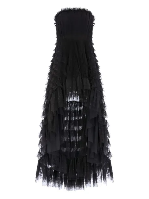 Needle & Thread strapless ruffled high-low dress