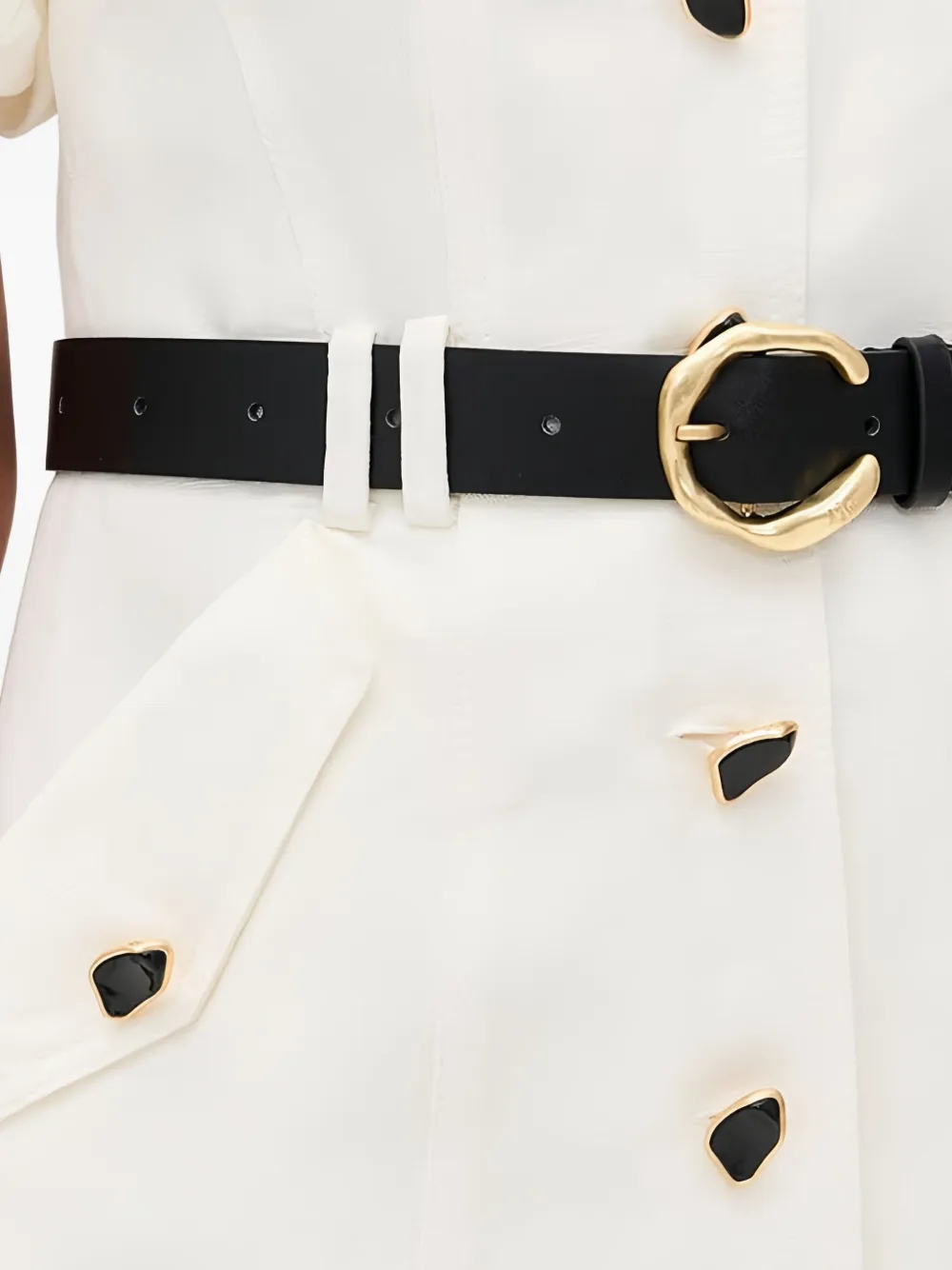 Aje Midi-jurk met pofmouwen Beige