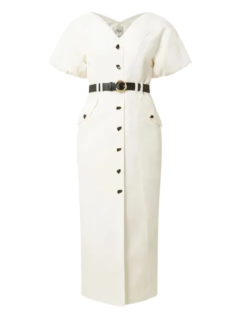 Aje puff-sleeve midi dress