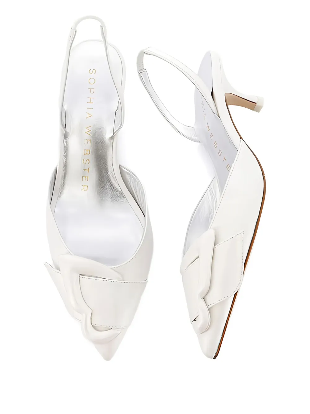 Sophia Webster 40 mm Blair Mid slingback sandalen met strik Beige