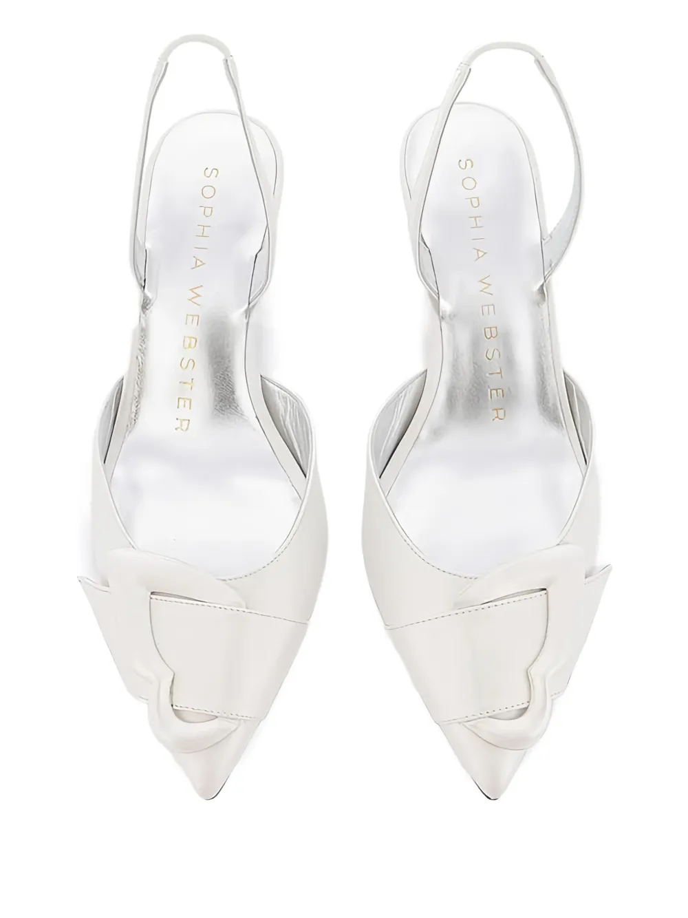 Sophia Webster 40 mm Blair Mid slingback sandalen met strik Beige