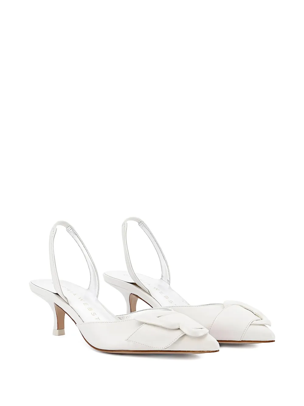 Sophia Webster 40 mm Blair Mid slingback sandalen met strik Beige