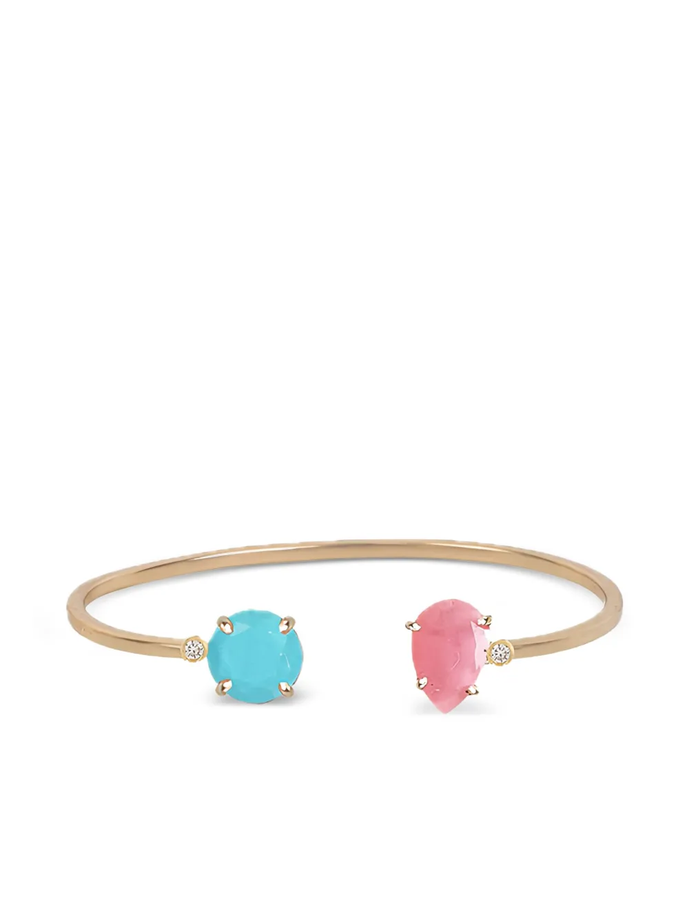 ATELIER MON Bracciale con calcedonio e pietra di luna - Oro