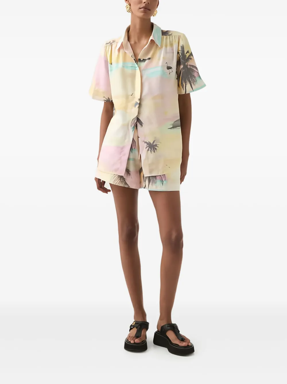 Aje Paradise blouse met knopen - Geel