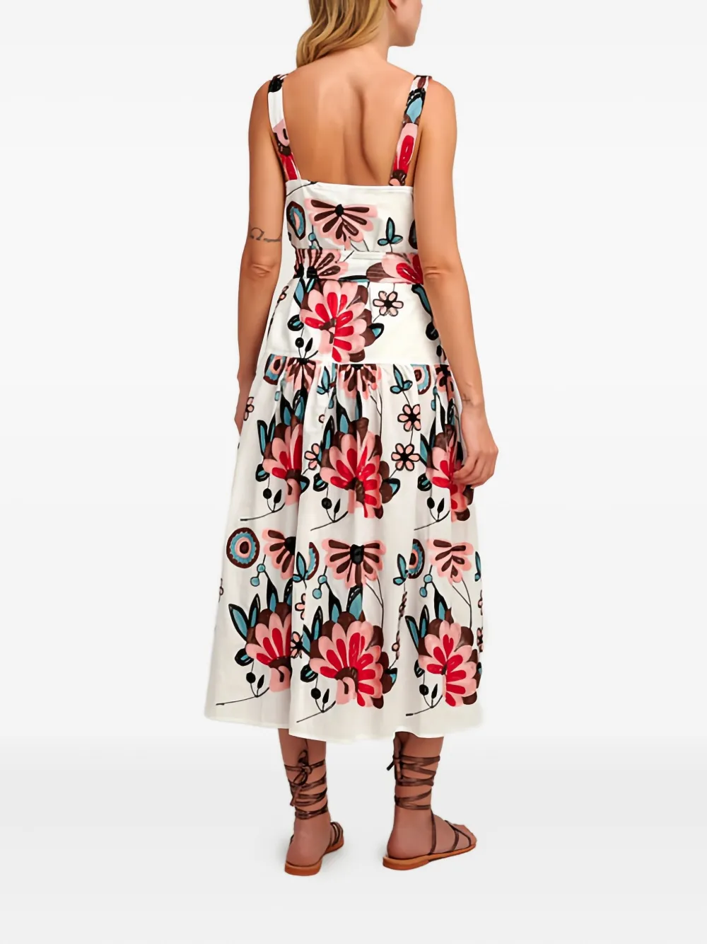 Pearl & Caviar Embroidered Dress In Multi