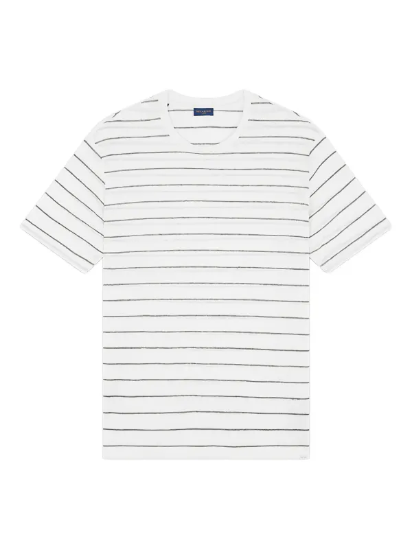 Camiseta De Rayas Le Shark Para Hombre - Algodón, Cuello Redondo, Logo Bordado, Estilo Casual Deportivo