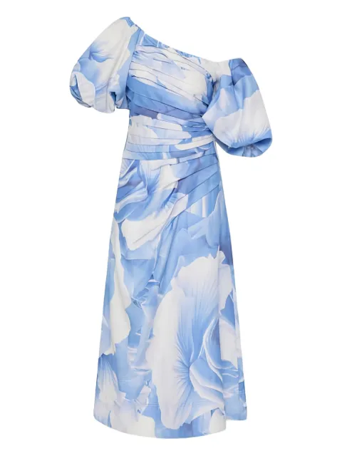 Aje Cadence ruched one-shoulder midi dress