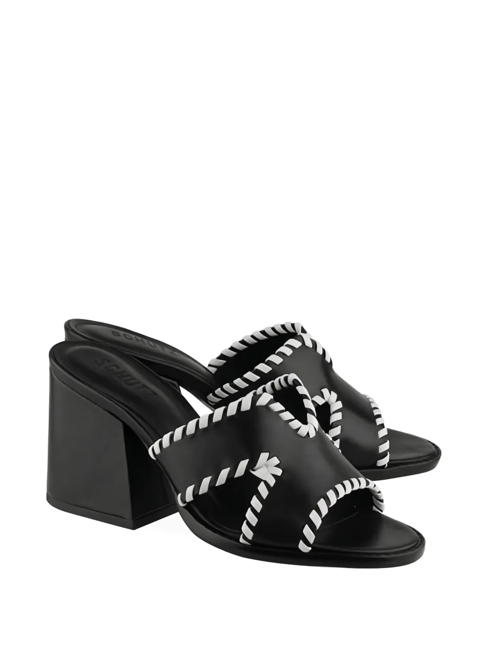 Schutz Braided Heeled Mules In Black