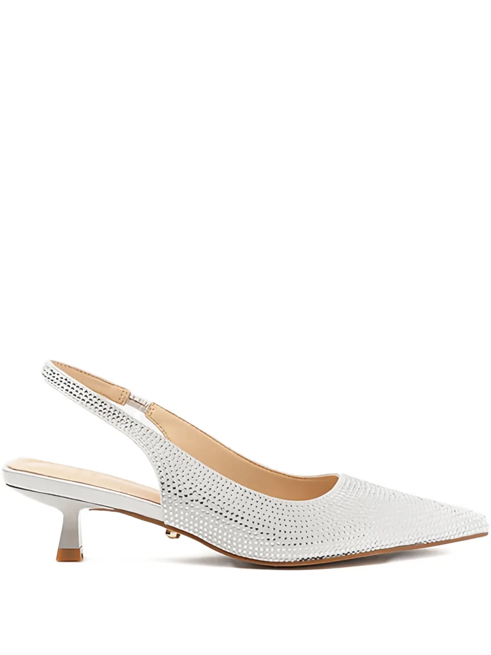Twenty Four Haitch 50mm Arbin Embellished Slingback Pumps In White