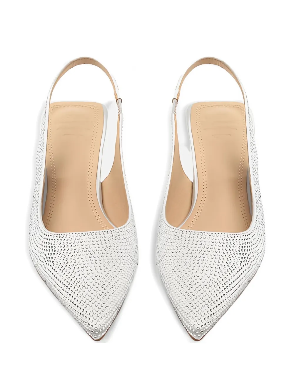 Twenty Four Haitch 50mm Arbin Embellished Slingback Pumps In White