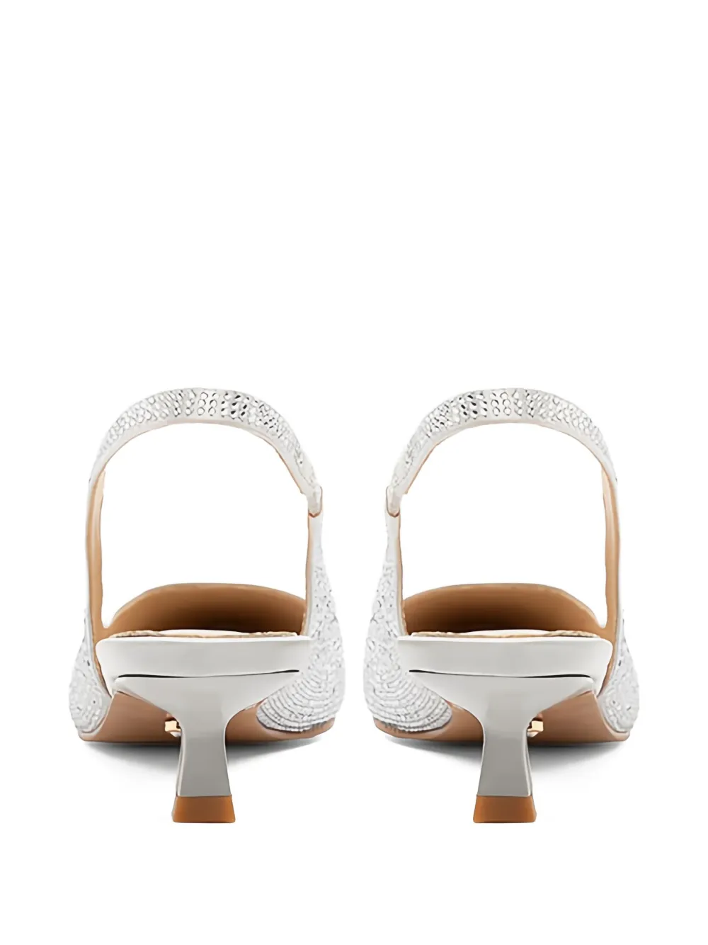 Twenty Four Haitch 50mm Arbin Embellished Slingback Pumps In White