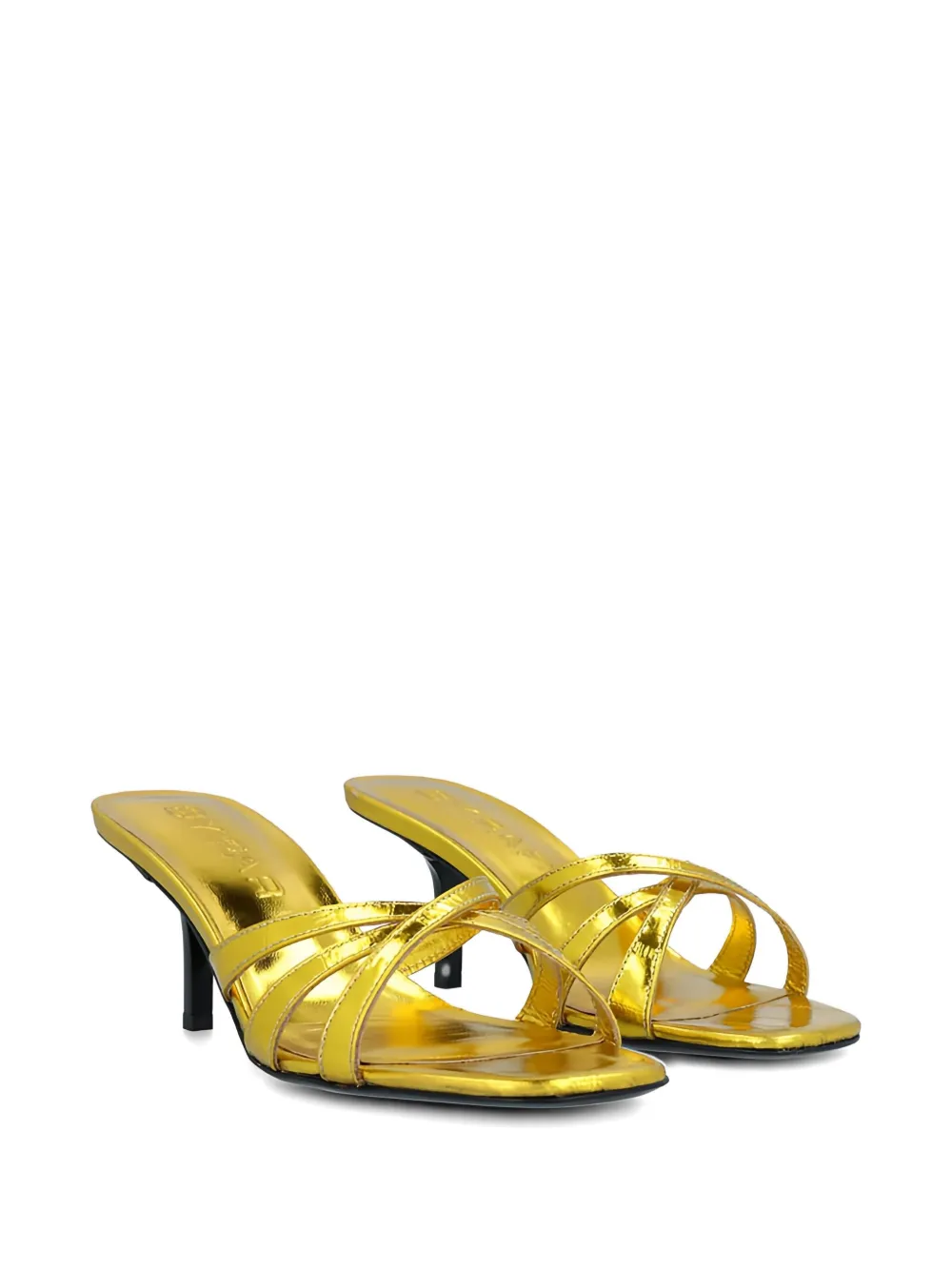BY FAR 70 mm Julie leren sandalen Goud