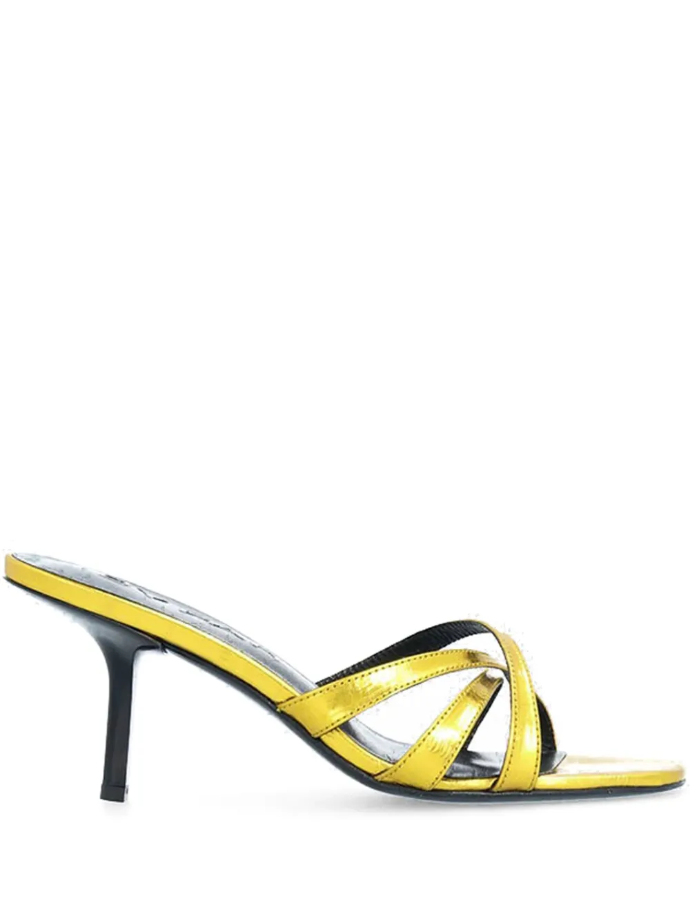 BY FAR 70 mm Julie leren sandalen Goud