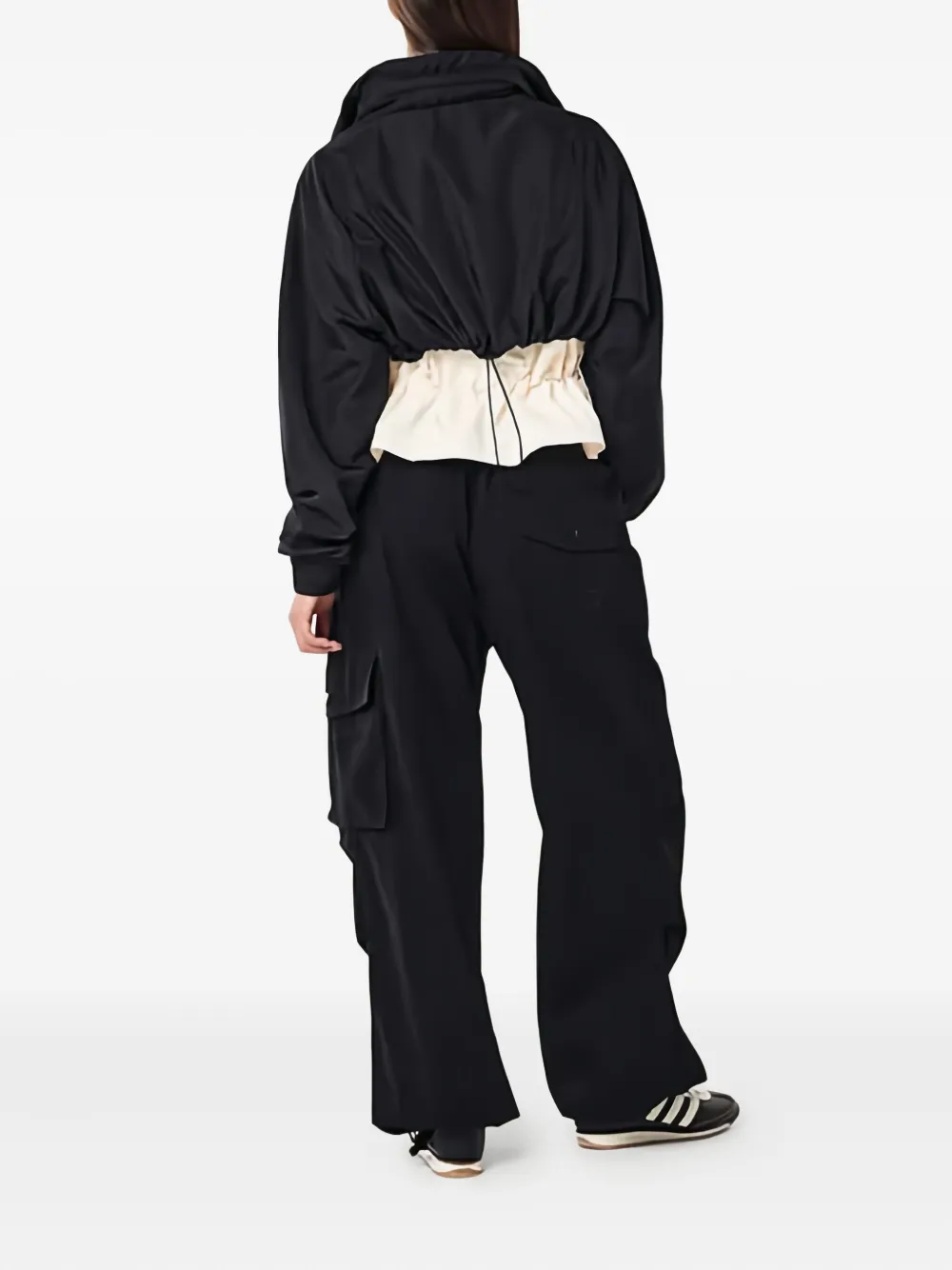 P.e Nation Shelter Drawstring Panel Jacket In Neutral