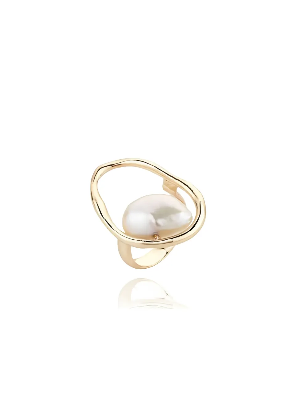 Atelier Mon Grecian Goddess Oval Pearl Ring In Gold