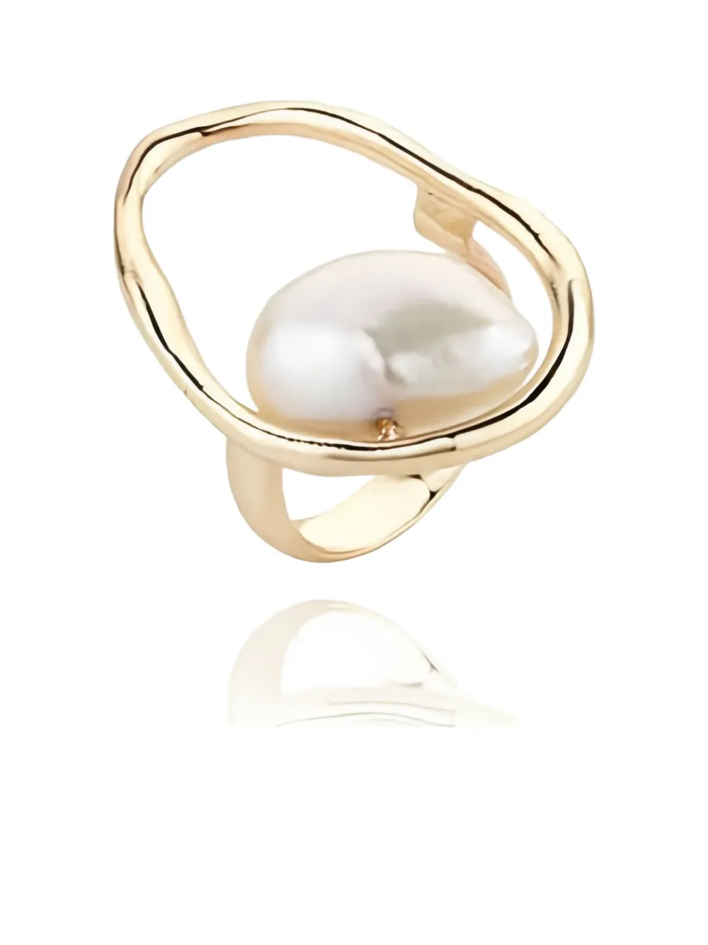 Atelier Mon Grecian Goddess Oval Pearl Ring In Gold