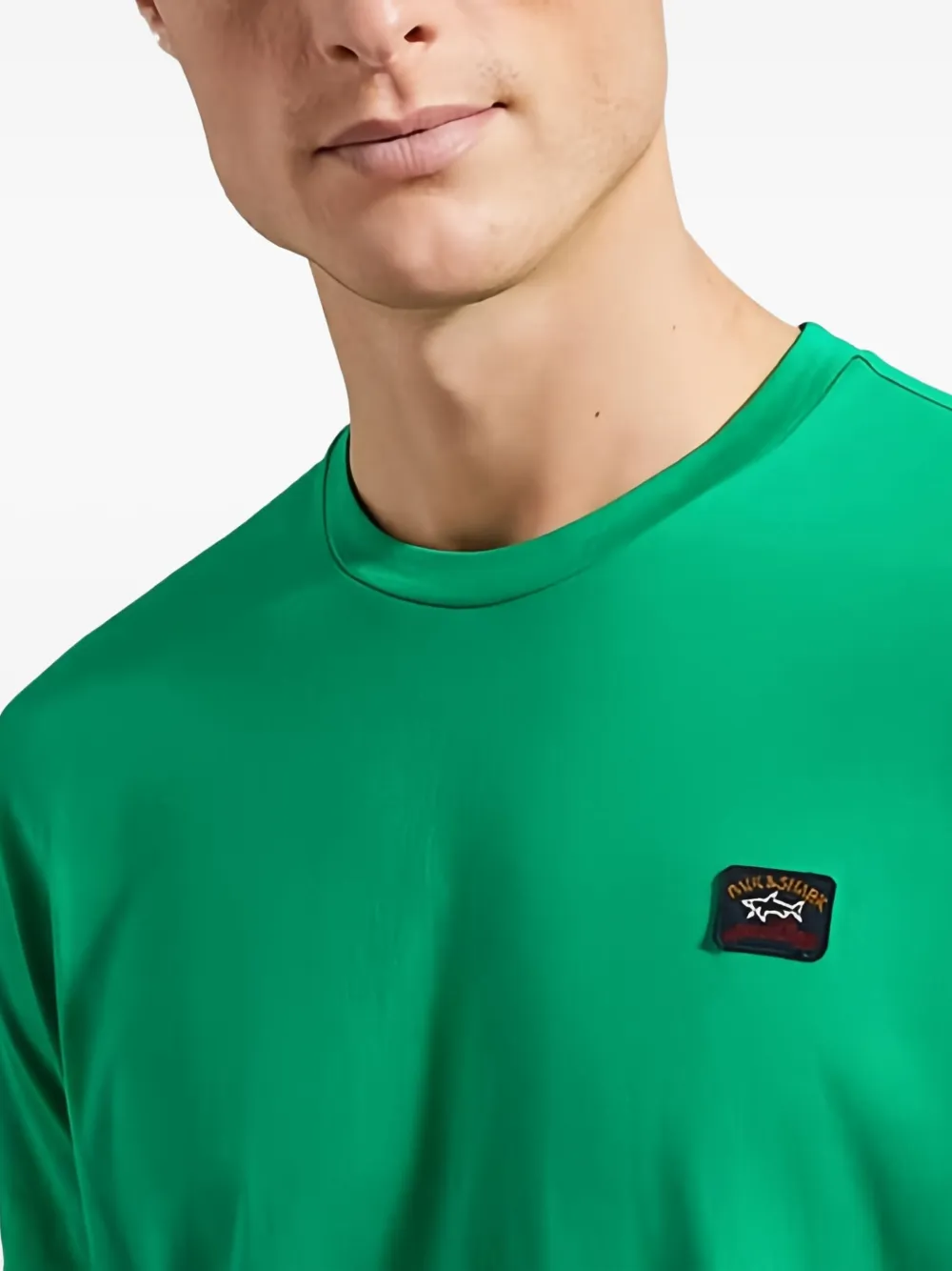 Paul & Shark T-shirt met logopatch Groen