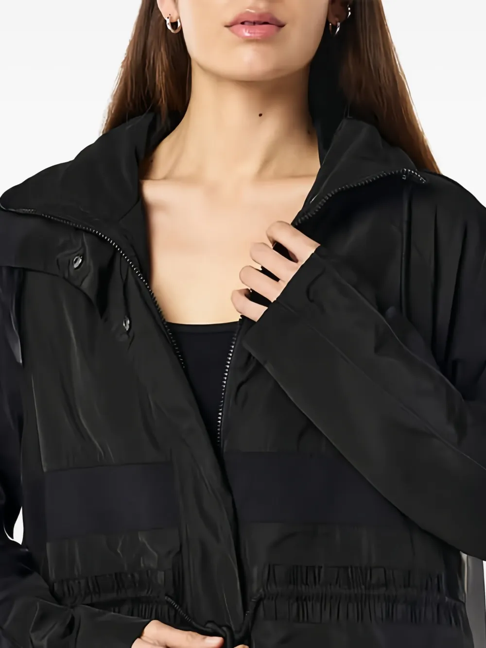 P.e Nation Man Down Drawstring Hooded Jacket In Black