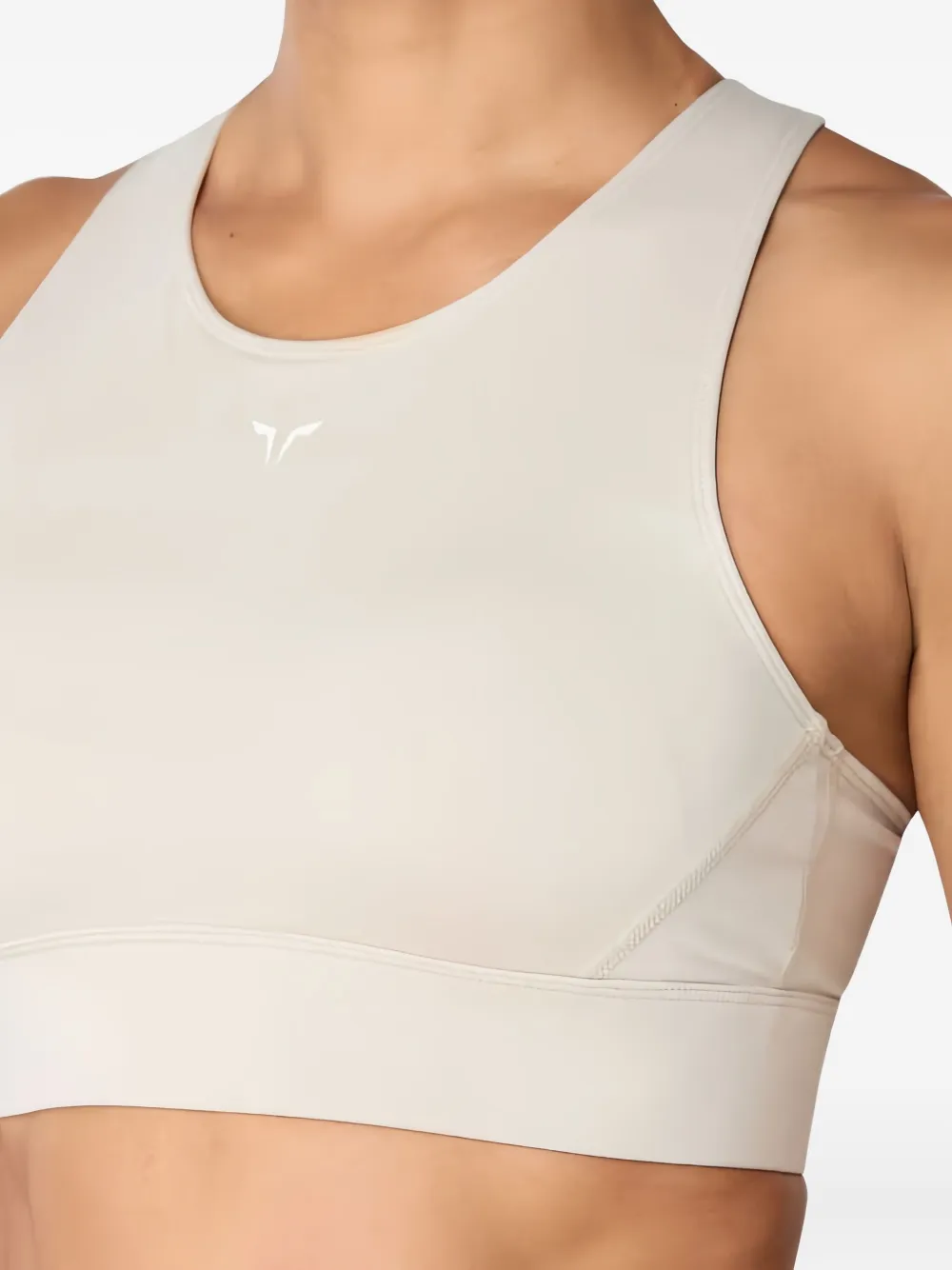Squatwolf High-coverage Racerback Cut-out Sports Bra In Neutral