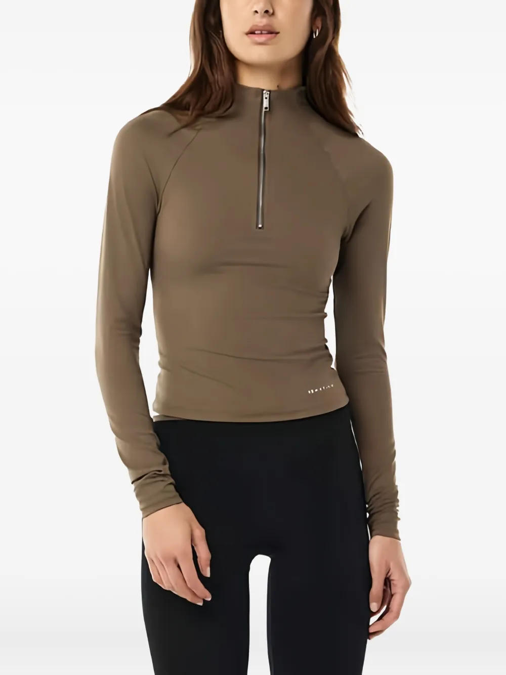 P.e Nation Routine Quarter-zip Long-sleeves Performance Top In Green