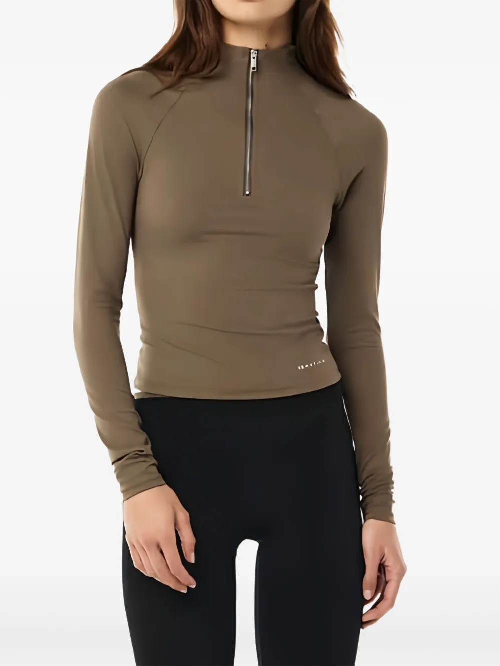 P.e Nation Routine Quarter-zip Long-sleeves Performance Top In Green